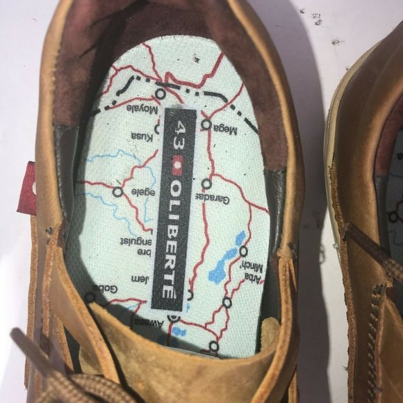 Mens Brown Leather Sneakers Oliberte Dakugo Woven Shoe - Picture 7 of 11